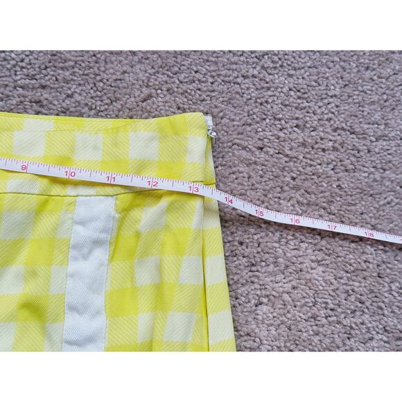 Jonathan Simkhai Yellow Gingham Snap Wide-Leg Trousers Pants XS 32" Statement - Picture 6 of 6